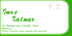 imre kalmar business card